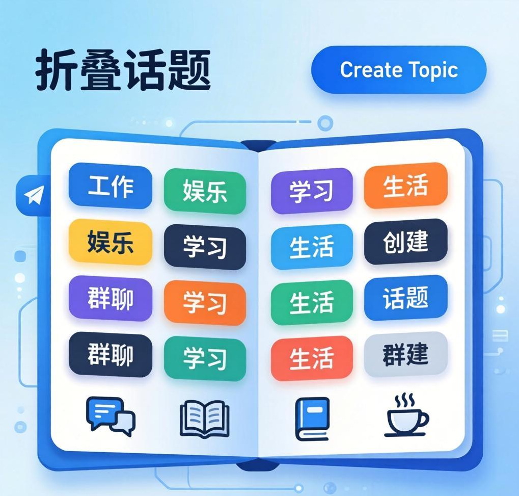 Telegram折叠话题（Topics）功能：群聊分类与高效沟通